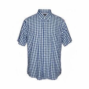 Eddie‎ Bauer Men’s TXL Classic Fit Blue Plaid 100% Cotton Wrinkle Free Shirt